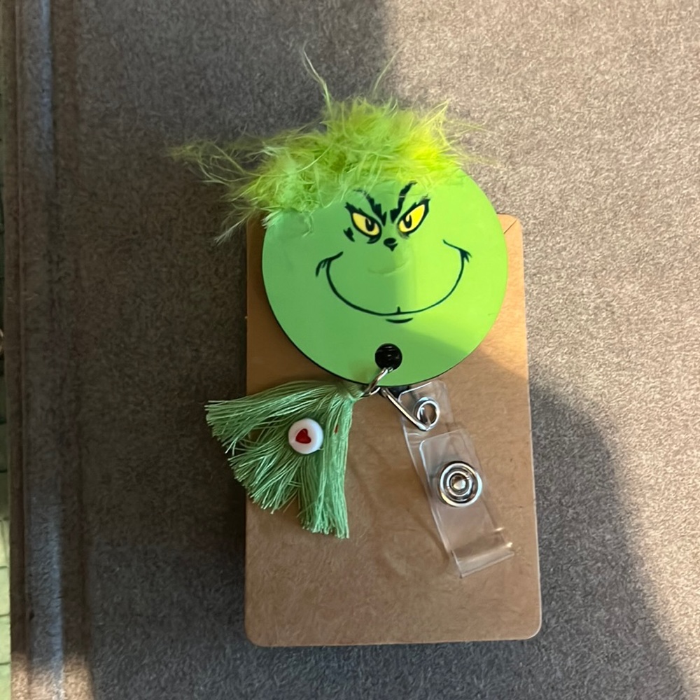 Grinch badge reel